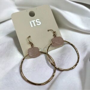 Pink and Gold Hoop Earrings
